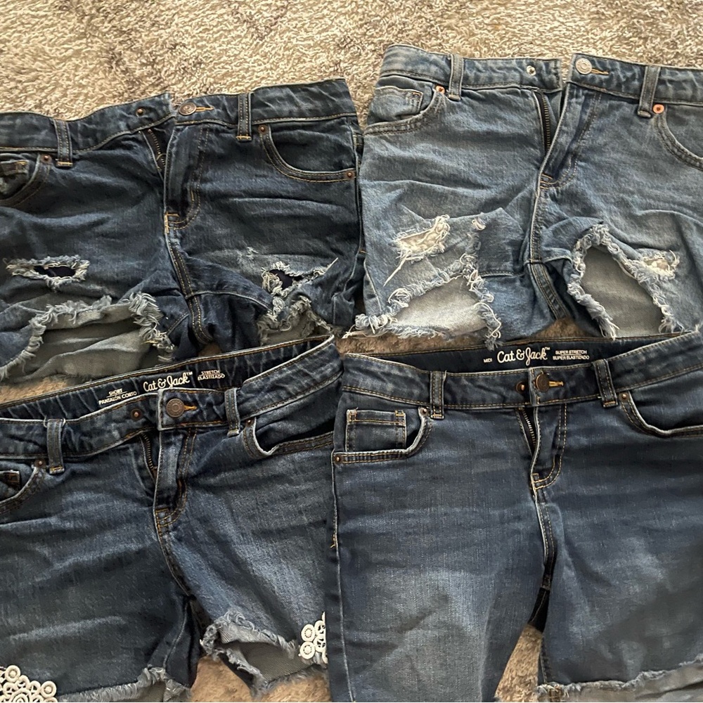 Cat & Jack Blue Ripped Denim Shorts Collection